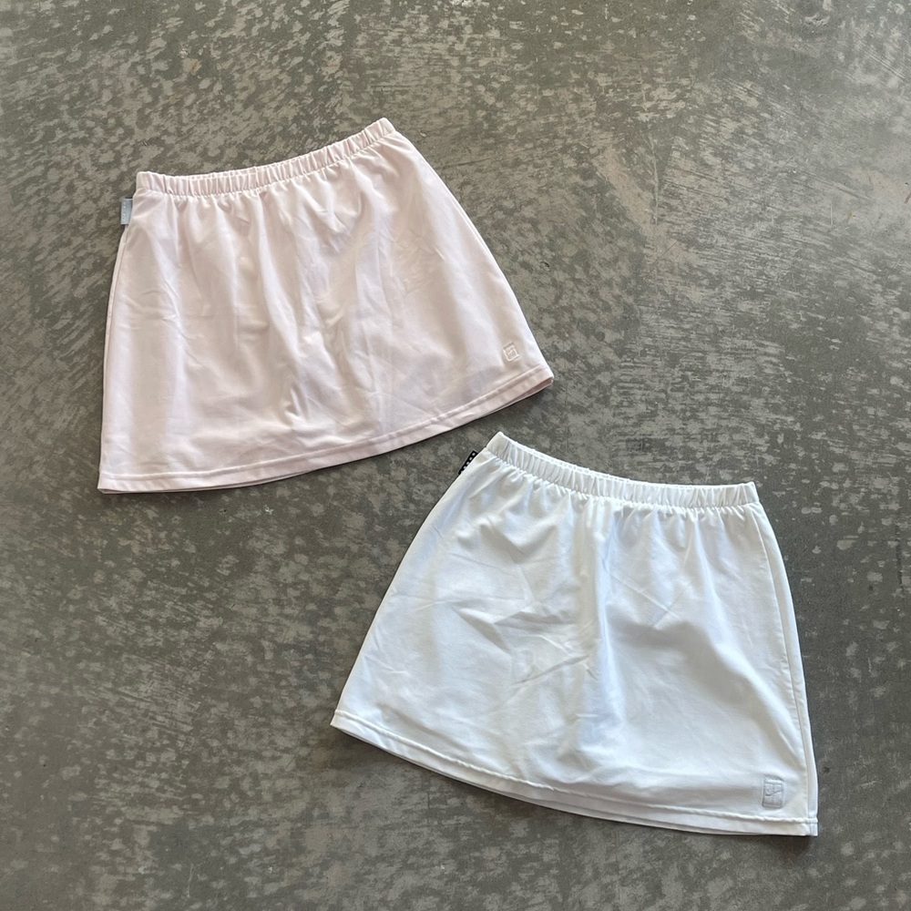 Vintage Nike Women’s Tennis Skirts Pink White Elastic Waist Liner Size Small